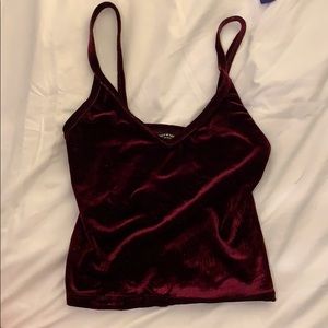 Red velvet tank crop top